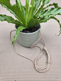 Keramický zelený závěsný obal na pr. 12 cm s rovným  dnem