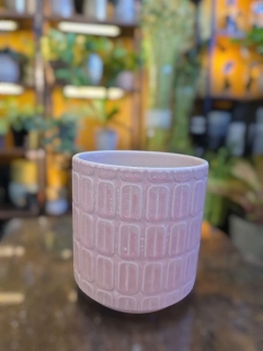 Keramický obal růžový vzorový na pr. 12cm
