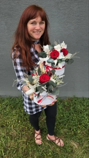 Flowerbox M - 3 růže